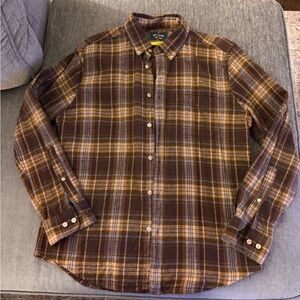 Brown Plaid Casual Button Down Shirt